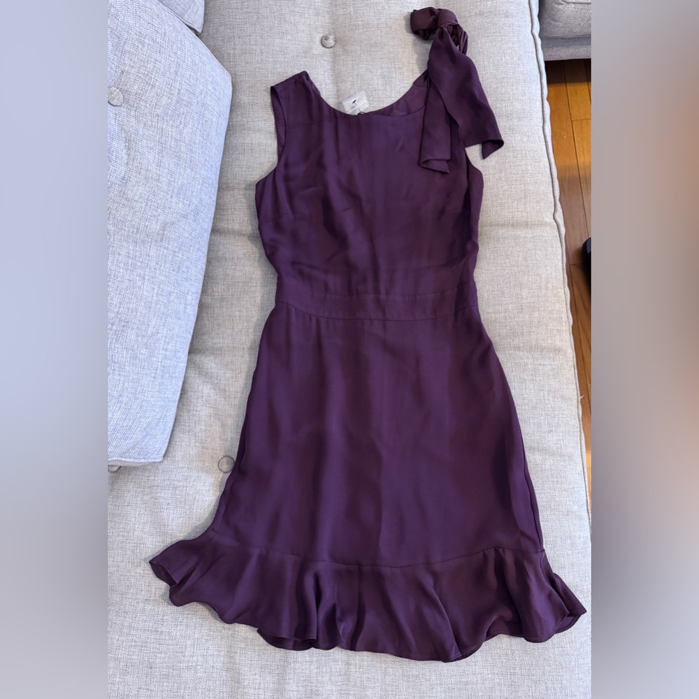 Ladaire Midi Silk Burgundy Sleeveless Dress Size Xc